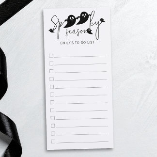 Halloween Spooky Season To-Do List Checklist Magnetic Notepad