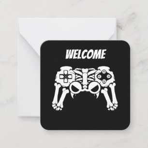 Halloween Spooky Skeleton Gamer Controller Gaming Note Card