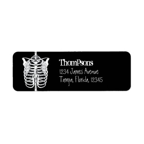 Halloween Spooky Skeleton Scary Return Address Label