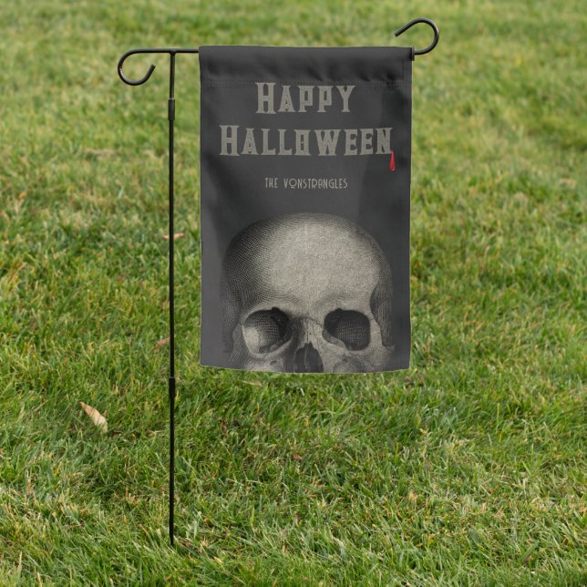 Halloween Spooky Skull House Yard  Garden Flag (In SItu)