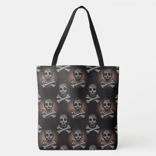 Halloween Spooky Skulls Pattern Tote Bag