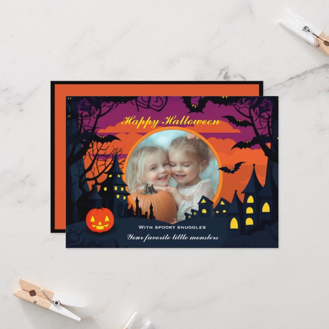 Halloween Spooky Snuggle Castle Card (Front/Back In Situ)