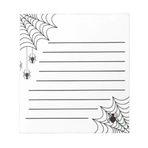 Halloween Spooky Spider Web Lined Paper Notepad