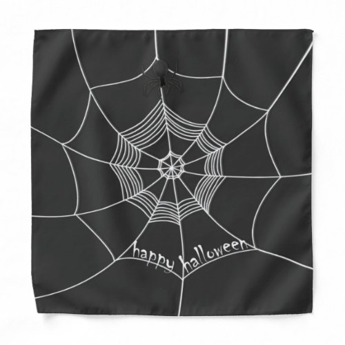 Halloween Spooky Spider Web Scary Typography Bandana