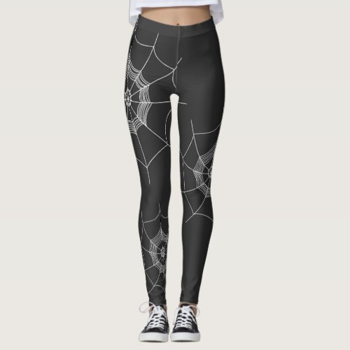 Halloween Spooky Spider Web Scary Whimsical Leggings