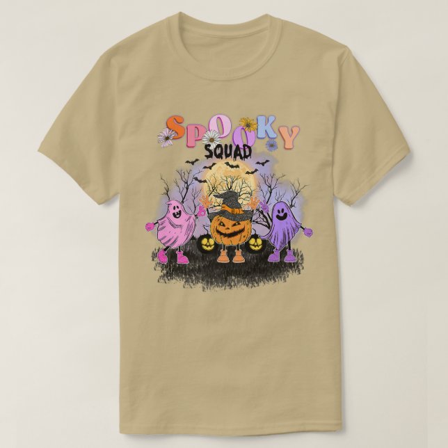 Halloween spooky squad ghost's pumpkin's Premium  T-Shirt (Design Front)