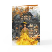 Halloween Spooky Storefront Witch Halloween Card