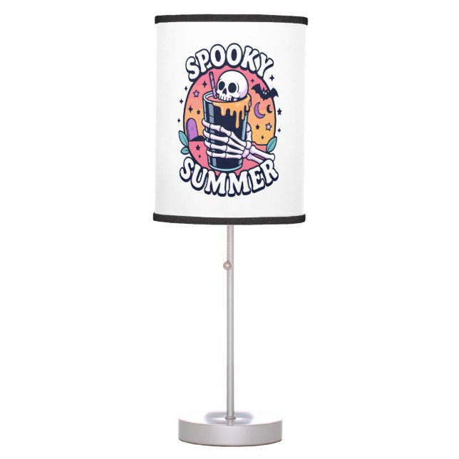 Halloween Spooky Summer Skeleton Drink Table Lamp (Front)