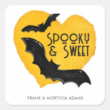 Halloween Spooky & Sweet Flying Bats & Moon