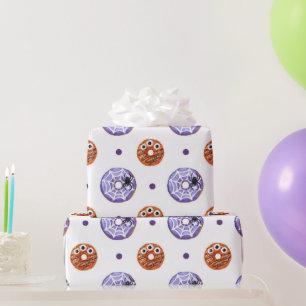 Halloween Spooky Sweet Spider & Monster Donut Wrapping Paper