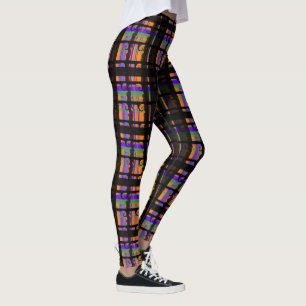 Halloween Spooky Swirl Plaid Leggings