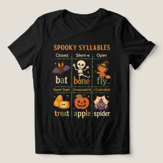 Halloween “Spooky Syllables” Poster – Fun Class Tri-Blend Shirt