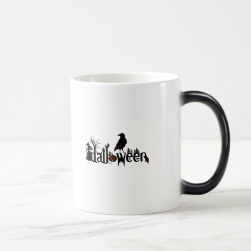 Halloween Spooky Symbols  Black Halloween Crow Magic Mug
