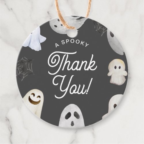 Halloween Spooky Thank You Gray Ghosts Favor Tags