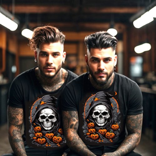 Halloween Spooky the reaper skull T_Shirt