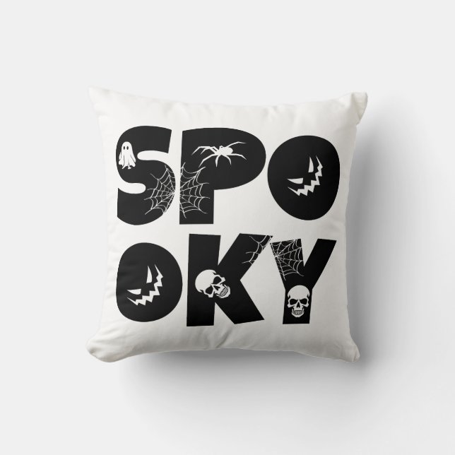 Halloween spooky  throw pillow (Front)
