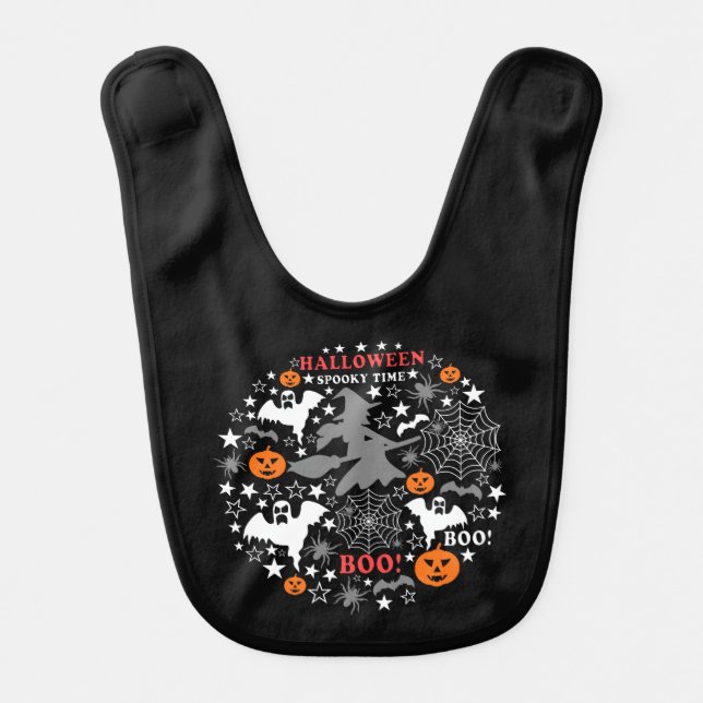 Halloween Spooky Time Baby Bib (Front)