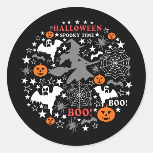 Halloween Spooky Time Classic Round Sticker