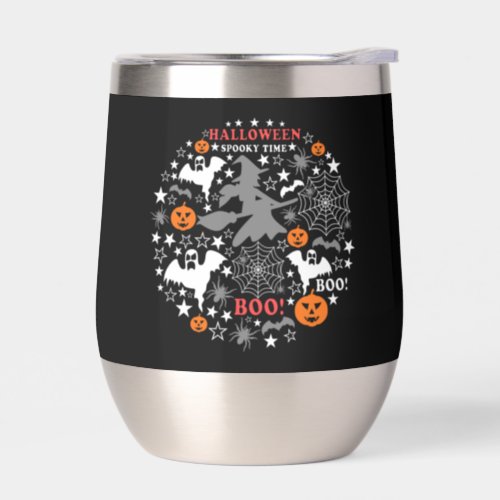 Halloween Spooky Time Thermal Wine Tumbler