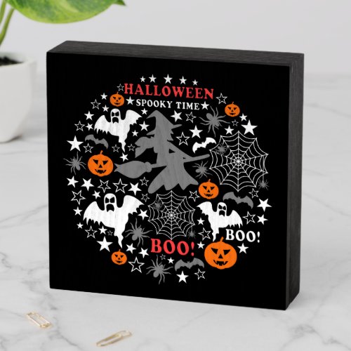 Halloween Spooky Time Wooden Box Sign