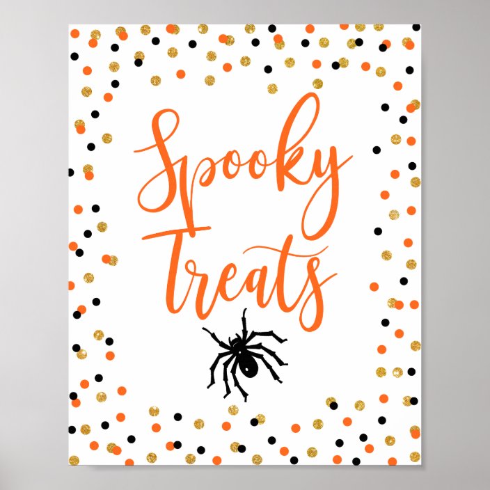 Halloween Spooky Treats Party Sign | Zazzle.com