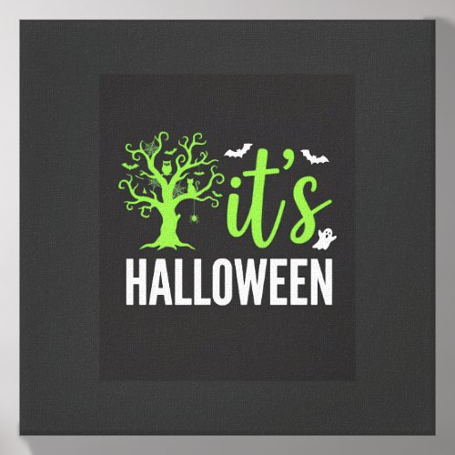 Halloween Spooky Tree Bats Vector Design_1 Canvas Photo Tile