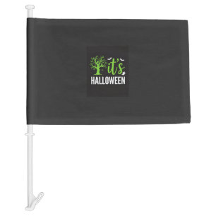 Halloween Spooky Tree Bats Vector Design_1 Car Flag