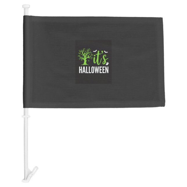 Halloween Spooky Tree Bats Vector Design_1 Car Flag (Front)