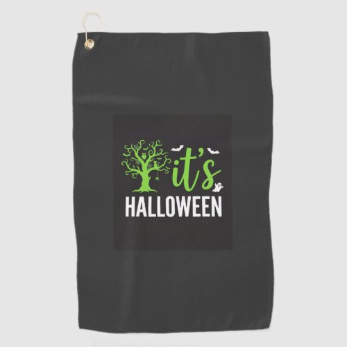 Halloween Spooky Tree Bats Vector Design_1 Golf Towel