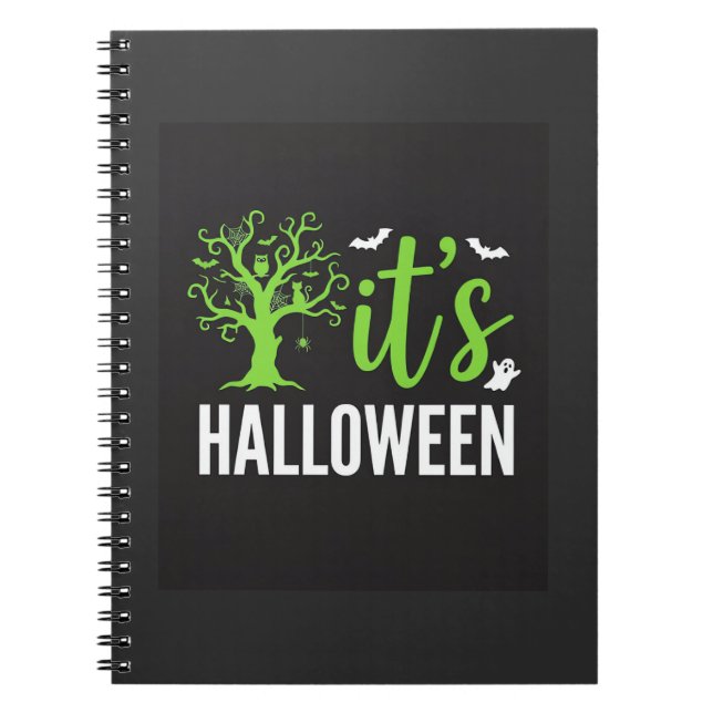 Halloween Spooky Tree Bats Vector Design_1 Notebook (Front)