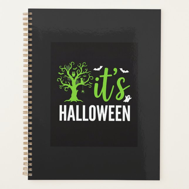 Halloween Spooky Tree Bats Vector Design_1 Planner (Front)