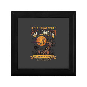 Halloween Spooky Tree Full Moon Black Cat Graveyar Gift Box