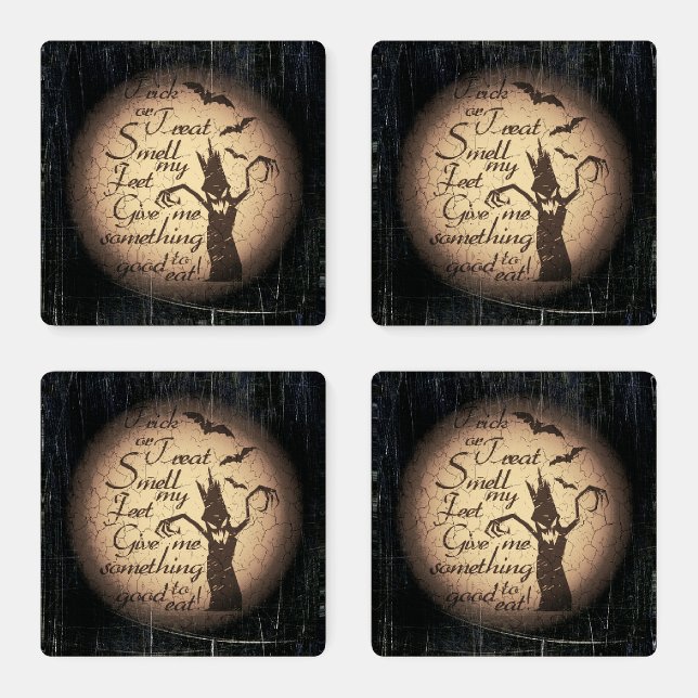 Halloween Spooky Tree with Quote Coaster Set (Set)