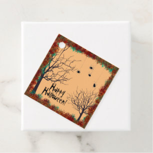 Halloween Spooky Trees Spiders Hanging Personalize Favor Tags