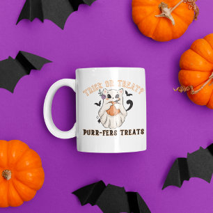  Halloween Spooky Trick or Treat Cute Ghost Cat  Coffee Mug