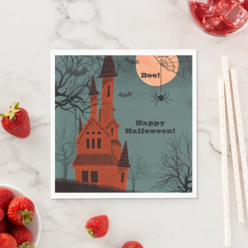 Halloween Spooky Typography Graphic Fun Cool Paper Napkins