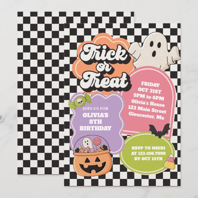 Halloween Spooky Vibes Birthday Invitation (Front/Back)