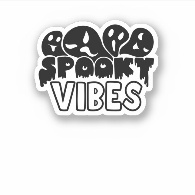 Halloween Spooky vibes Sticker (Front)
