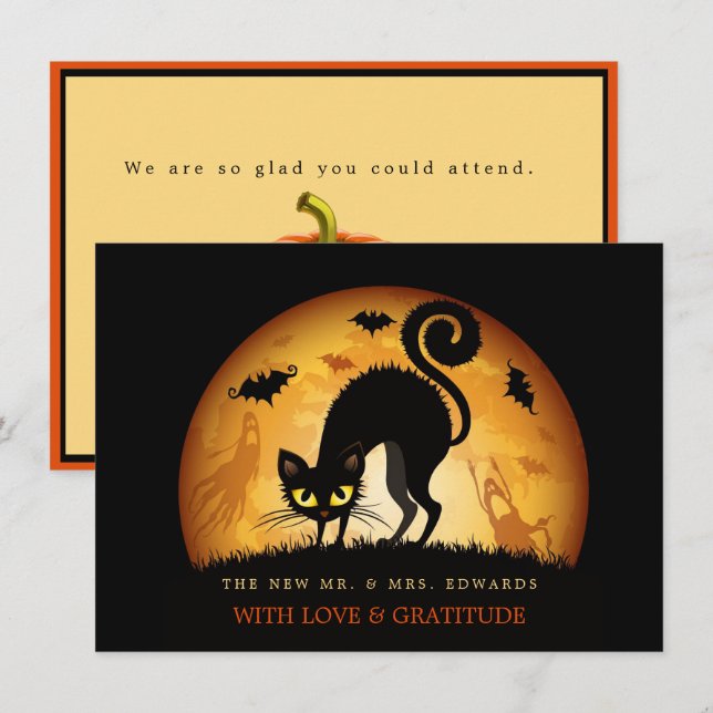 Halloween Spooky Wedding Thank You Card (Front/Back)