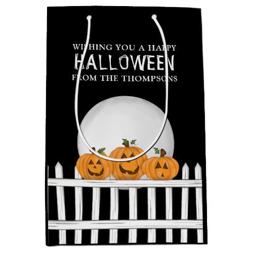 Halloween Spooky Whimsical Pumpkin Jack O Lanterns Medium Gift Bag