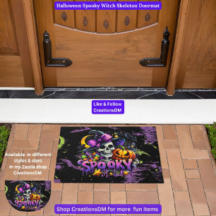 Halloween Spooky Witch Skeleton Doormat