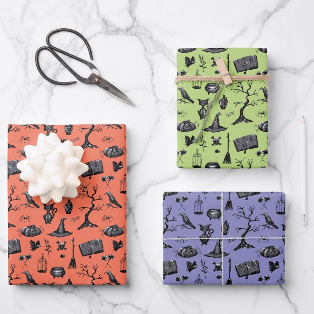 Halloween Spooky Wrapping Paper Sheets (Front)