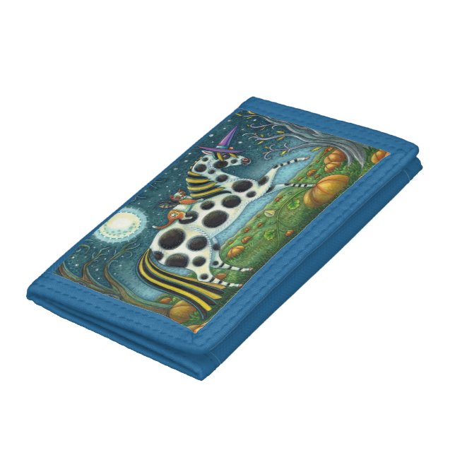 HALLOWEEN SPOTTED PONY AND BAT CAT Whimsical Horse Trifold Wallet (Bottom)