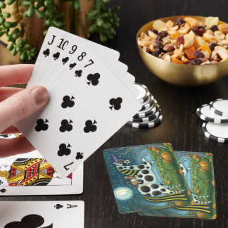 HALLOWEEN SPOTTED PONY & BAT CAT Fantasy Horse Poker Cards