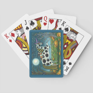 HALLOWEEN SPOTTED PONY & BAT CAT Fantasy Horse Poker Cards