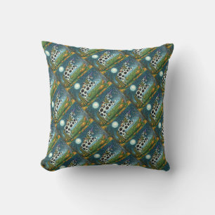 HALLOWEEN SPOTTED PONY & BAT CAT Fantasy Horse Throw Pillow