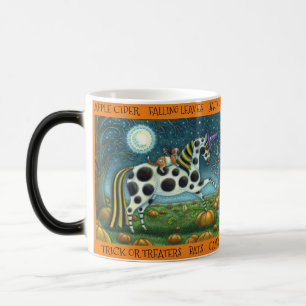 HALLOWEEN SPOTTED PONY & BAT CAT Whimsical Horse Color Morph Mug