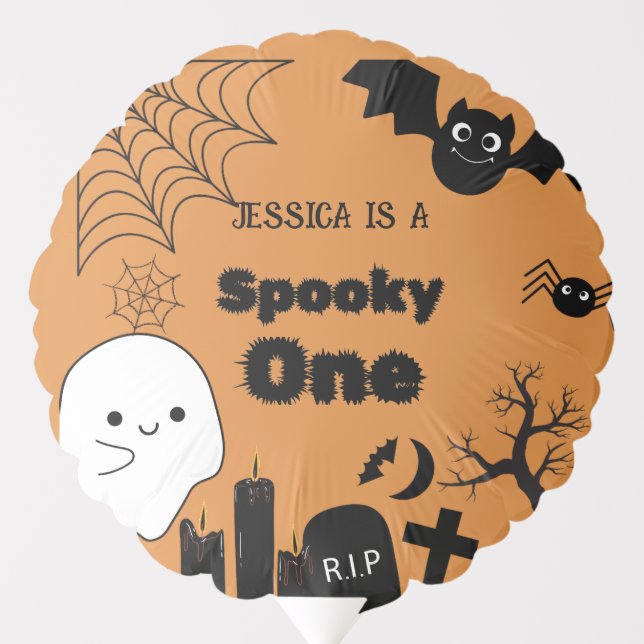 Halloween Sppoky One First Birthday party Balloon (Front)