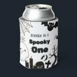 Halloween Sppoky One First Birthday party Can Cooler<br><div class="desc">Spooky one  halloween can cooler!" This is ideal for an October birthday or a spooky party. The template is ready for you to modify,  and there are related things in my store,  under the eerie Halloween collection.</div>