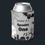 Halloween Sppoky One First Birthday party Can Cooler<br><div class="desc">Spooky one  halloween can cooler!" This is ideal for an October birthday or a spooky party. The template is ready for you to modify,  and there are related things in my store,  under the eerie Halloween collection.</div>